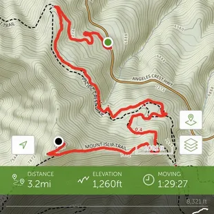 Our route to the peak...only took us an hour down