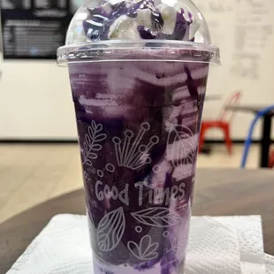 Ube-licious smoothie. Really do taste the ube macapuno.