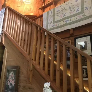 Stairs leading to bridal suite