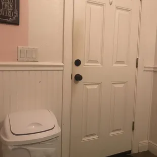 View from inside ladies bathroom