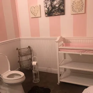 Changing table in ladies bathroom