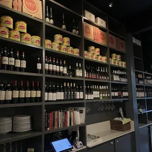 Inside wall of imported food and wine