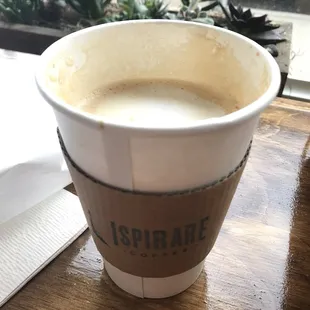 a cup of coffee on a table