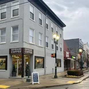 the corner of a street