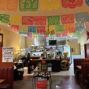 Prep area kitchen and seating