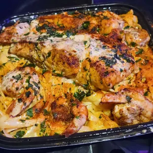 Salmon &amp; Shrimp Cajun Cream Pasta (Alfredo)