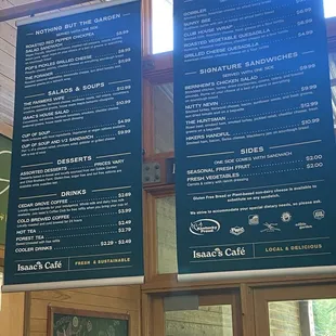 Menu board -- August 2024