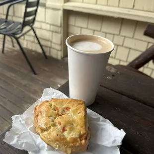 Apricot and white chocolate scone.