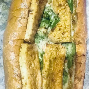 Amazing grilled tofu banh mi.