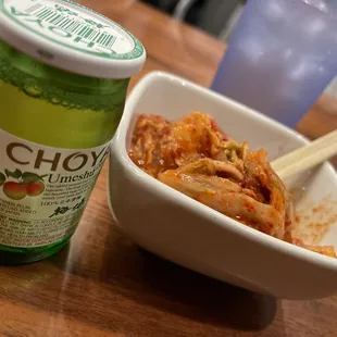 Kimchi and plum wine