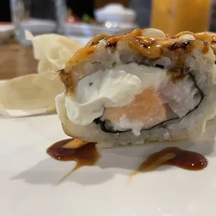 Las Vegas Roll - comes with cooked salmon and white fish (red snapper)