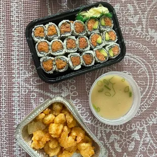 Rock Shrimp Tempura Spicy Roll Combo