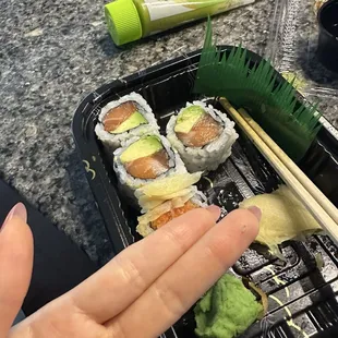 Bug shell on my sushi