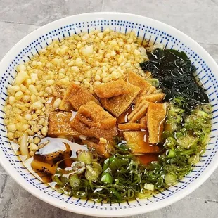 Vegan / Vegetarian Udon Noodles Soup with Tofu