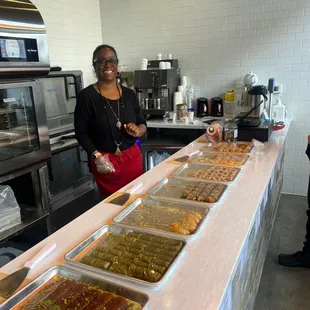 A variety of their pastries and the beautiful owner, Marla