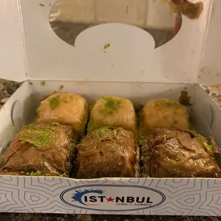 Top: Fistikli (Pistachio) Baklava; Bottom: Pistachio Chocolate baklava