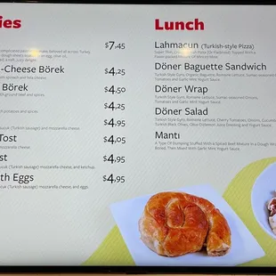 Menu as of Oct 2022