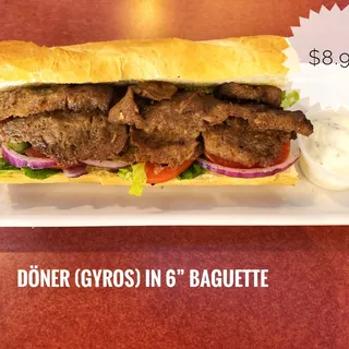 Doner baguette sandwich