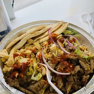 Combination Platter (Gyro and Chicken) $10.99