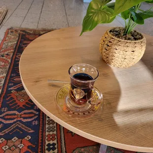 Waiting for take out, brought me this fancy tea. I am not a tea drinker but it was delicious!