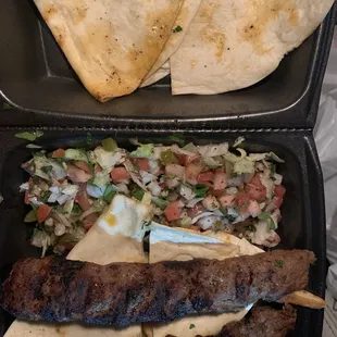 Adana plate with pita and salad