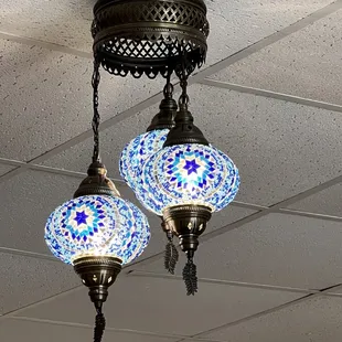 Beautiful lamps in the dining room