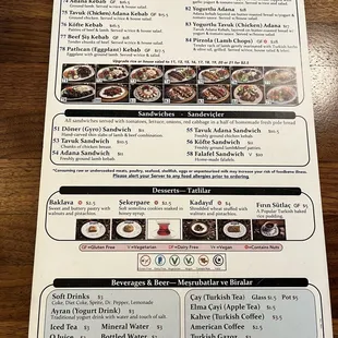 Current menu 1 as of 4/24