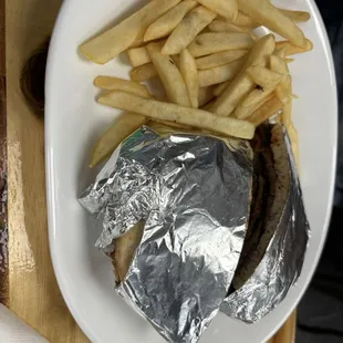 Gyro and French fries