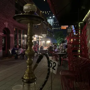 a hookah on the sidewalk