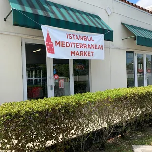 the entrance to the restaurant