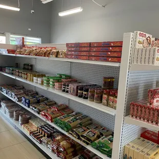 shelves of food and snacks
