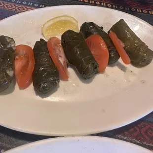 Grape leaves &amp; tomatoes