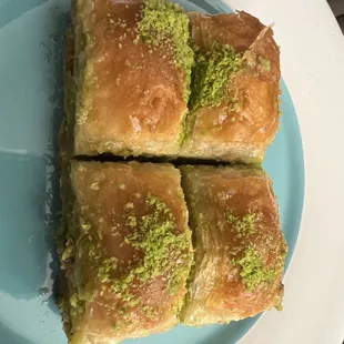 Baklava, thin Pasteur with honey and pistachios