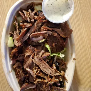 Greek Salad with beef and lamb