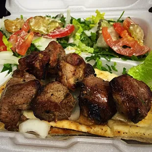 My lamb kebab platter sadly suffered from dry, under seasoned meat and slightly stale pit bread.  Can't recommend.