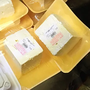 Giant bricks of feta cheese