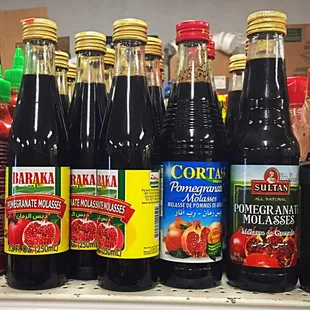 3 varieties of pomegranate molasses