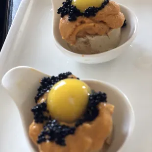 Ankimo with Quail Egg and Uni