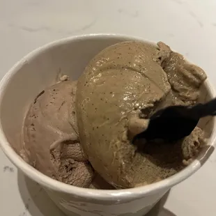 espresso on top, nutella below