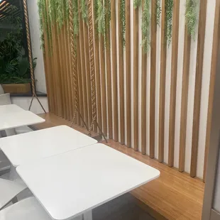 a woman sitting at a table