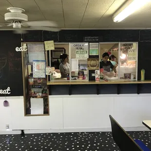 a blackboard in a restaurant