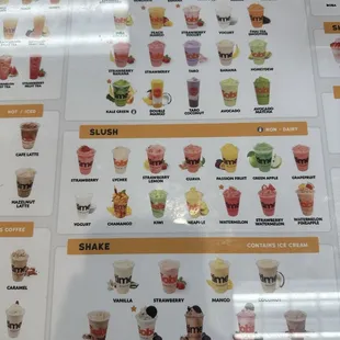 Smoothie, slush and shake