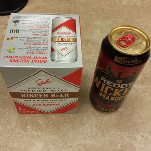 Ginger beer and Redd's Mango