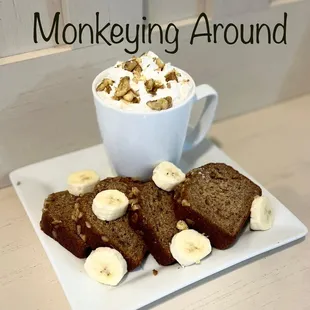 Banana Bread with Chocolate Latte