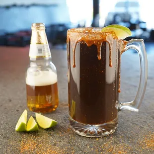 Michelada, served with your preferred beer and the house special michelada mix!