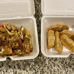 Chicken Yakisoba and gyoza