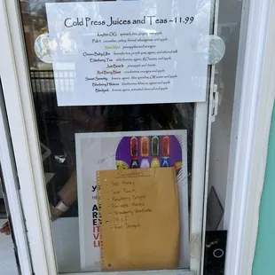 Menu. $8.50 for medium smoothies