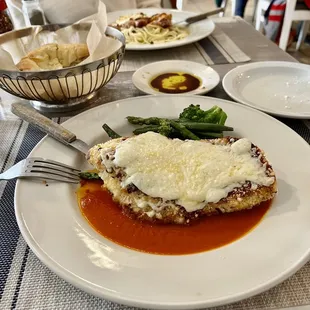 Chicken Parmigiano: so far, best one we tasted for long time! So moist and juicy inside, and nice crust and crispy outside