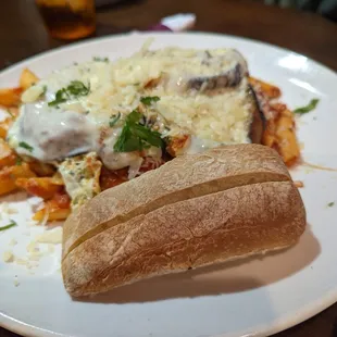 Stuff Eggplant (spicy) w penne pasta