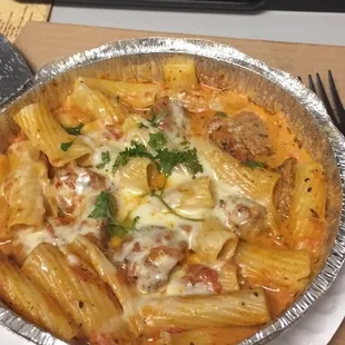Baked ZiTi with meatballs
